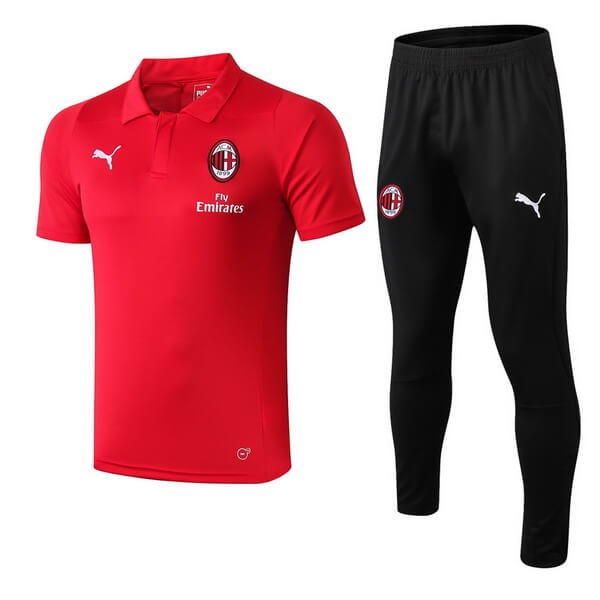 Polo Ensemble Complet AC Milan 2018-19 Rouge